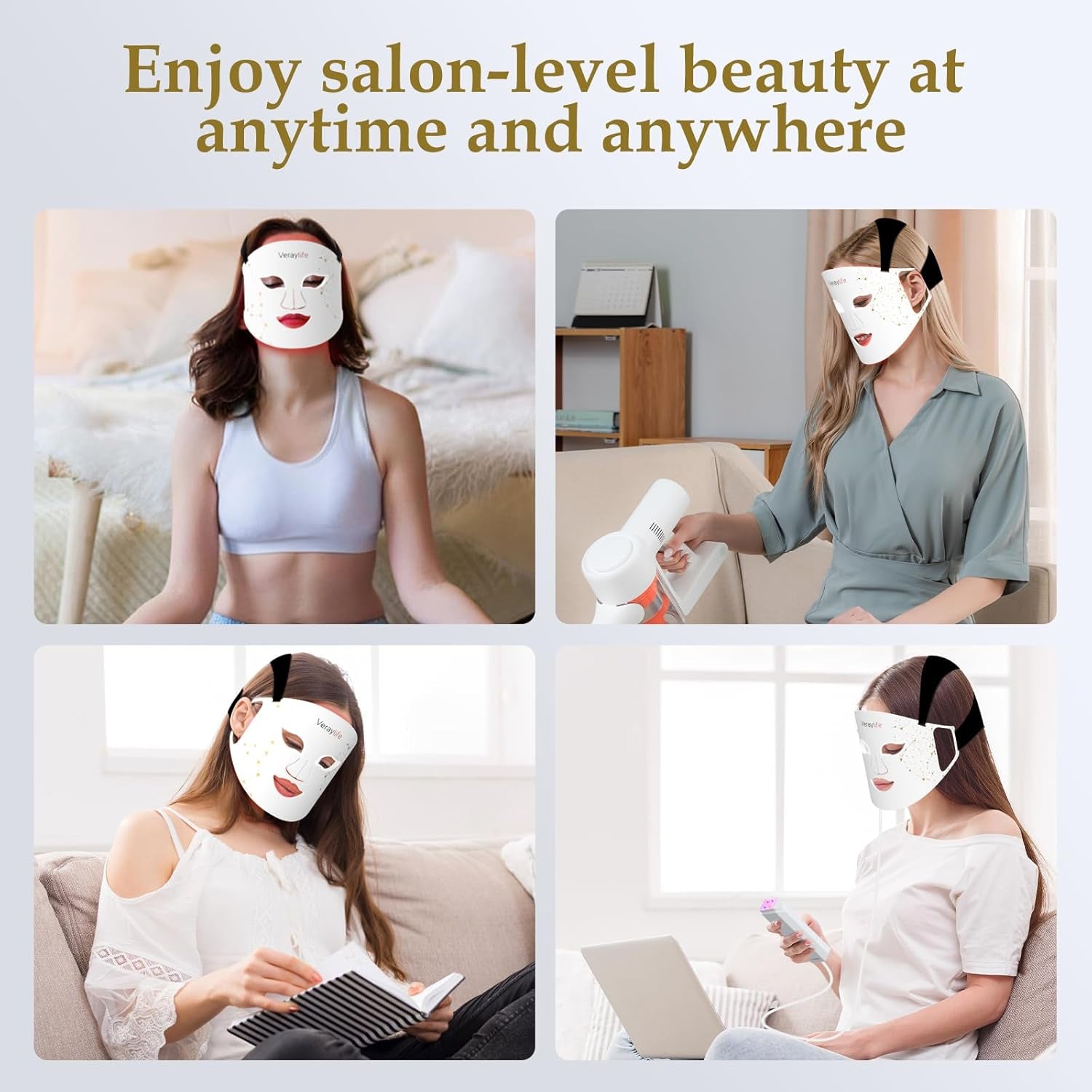 Red Light Face Mask, 8 Modes Portable Led Face Mask Light Therapy, 850Nm near Infrared Red Light Therapy for Face, Infrared Face Light Therapy, Face Skincare Tool