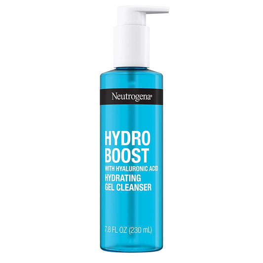 Hydro Boost Facial Cleansing Gel, Hydrating Gentle Face Cleanser and Makeup Remover with Hyaluronic Acid, Hypoallergenic Formula, 7.8 FL OZ